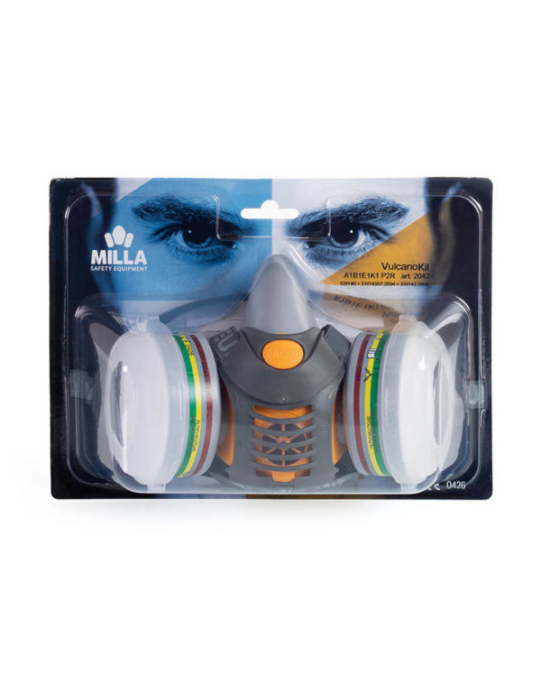 kit vulcano 2000 con filtri antigas e antipolvere per la protezione delle vie respiratorie