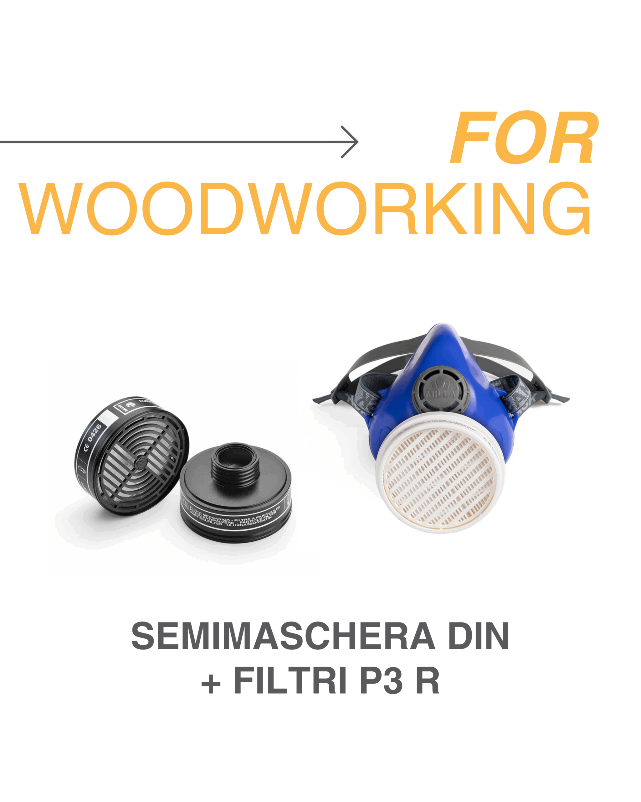 Polveri di legno: sicurezza nella lavorazione del legno 6 Falegnameria semimaschera Din con filtri P3R scaled